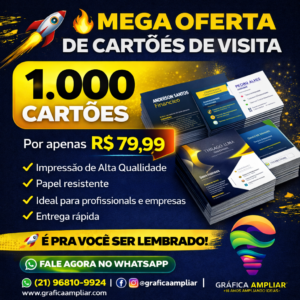 1000 CARTÕES DE VISITA 9X5 OFERTA