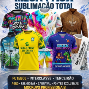 Mega Pack Sublimação Total em PSD ou Corel Draw + de 30Gb de Arquivos